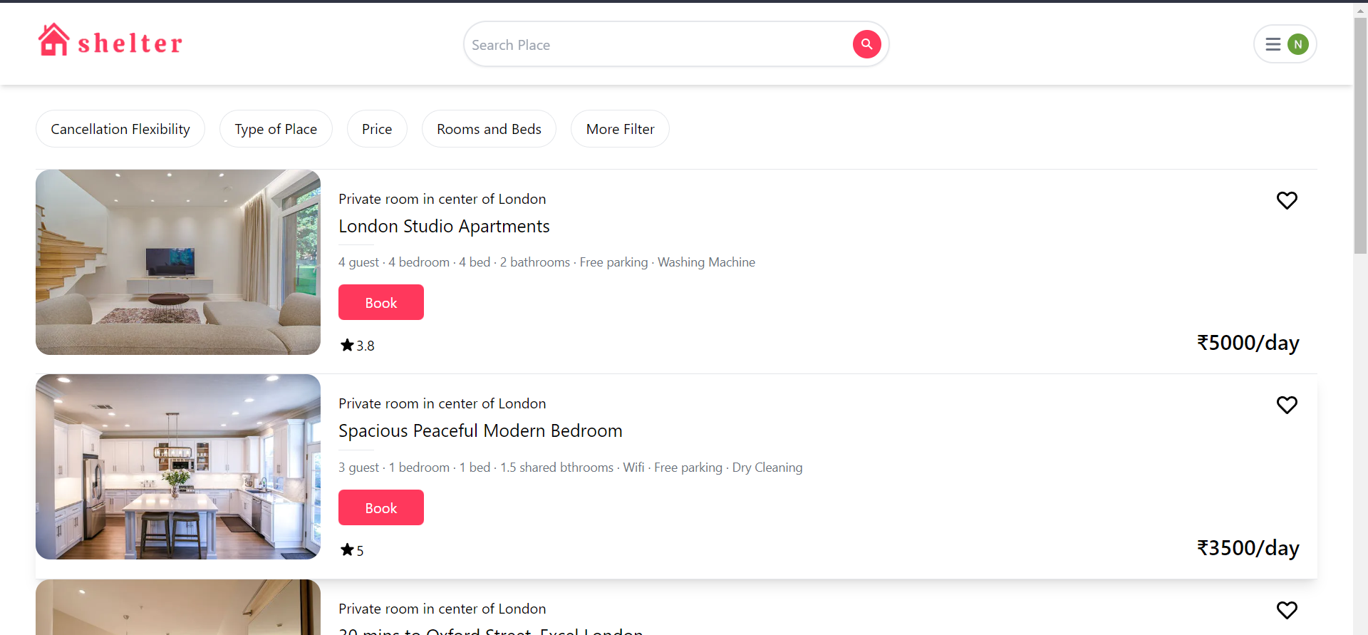 GitHub Naveenkms/Shelterapp App, where users can book beautiful